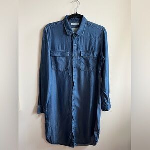 Each X Other Paris Lightweight Denim Lyocell Button-down Shirt Dress